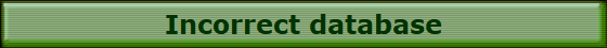 Incorrect database